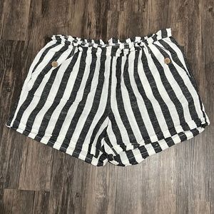 Dark gray and white striped shorts womens size 18W